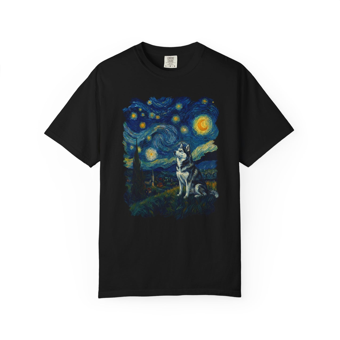 Starry Night Siberian Husky T-Shirt