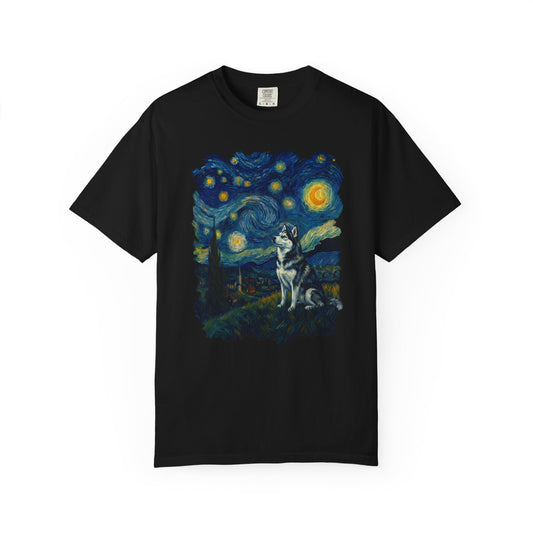 Starry Night Siberian Husky T-Shirt