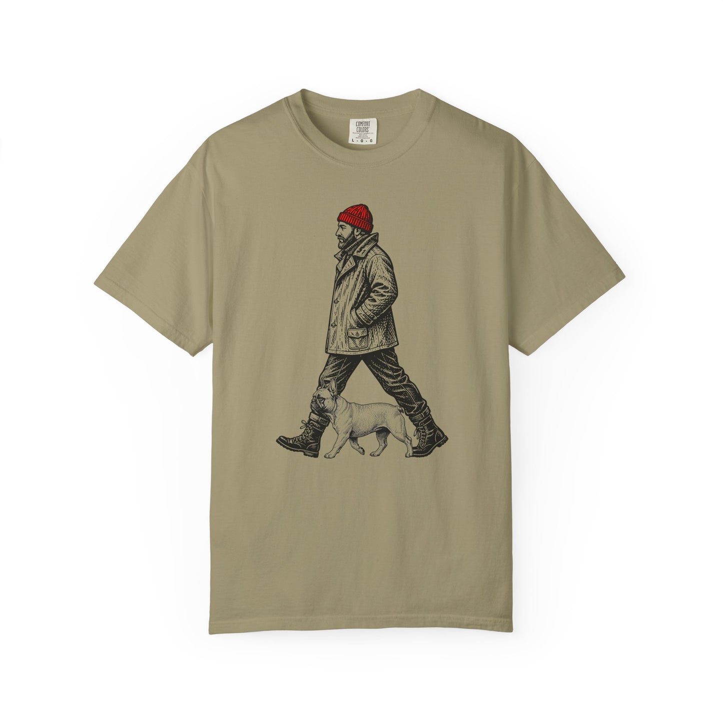 Good Company Vintage French Bulldog T-Shirt in Khaki from When Dogs Fly