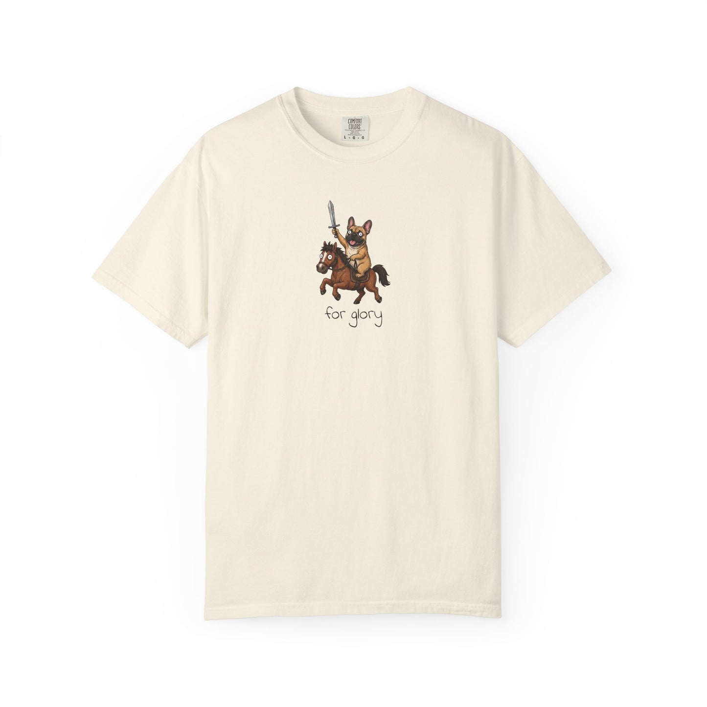 For Glory French Bulldog T-Shirt in Ivory from When Dogs Fly