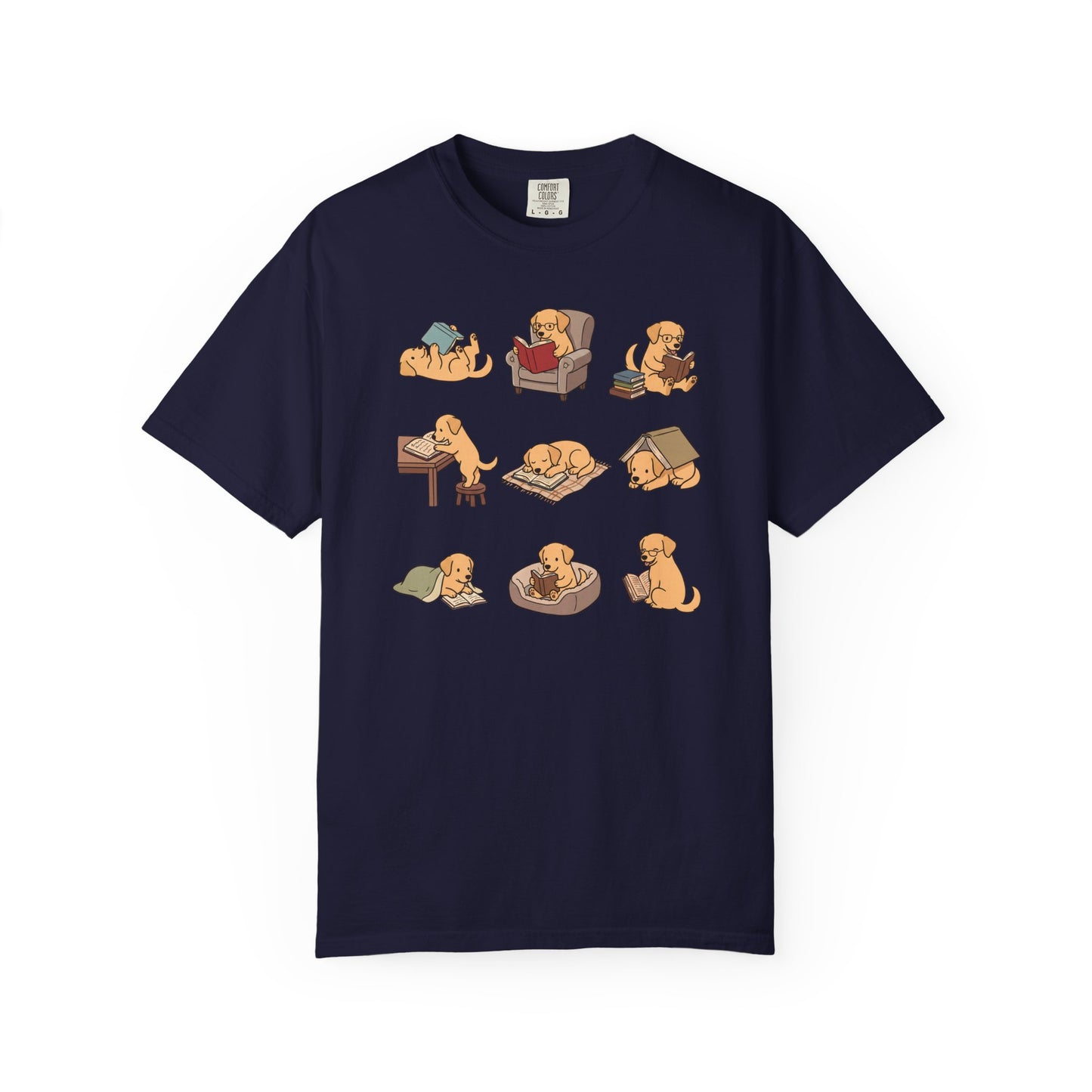 Labrador Retriever Book Club T-Shirt in True Navy from When Dogs Fly