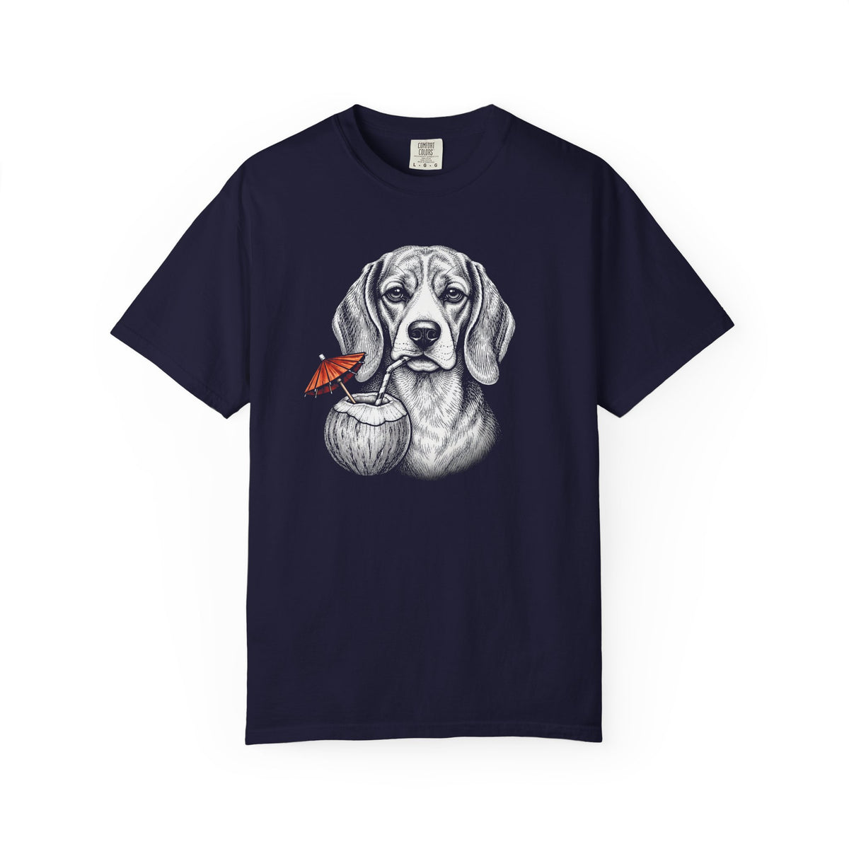 Island Time Beagle T-Shirt in True Navy from When Dogs Fly