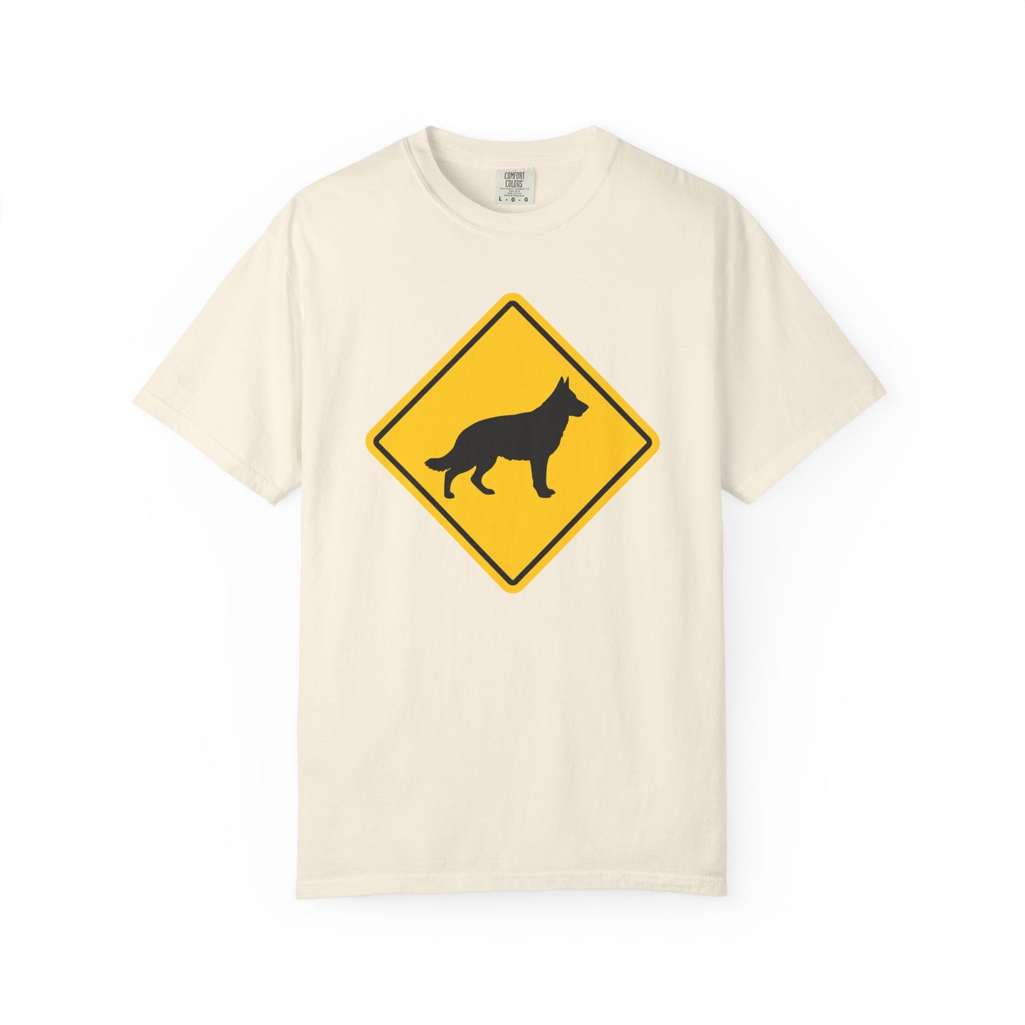 German Shepherd Dog Crossing T-Shirt in Ivory from When Dogs Fly