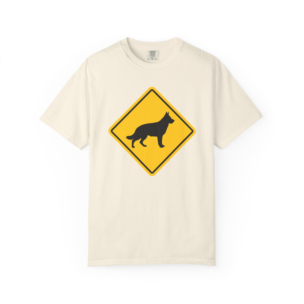 German Shepherd Dog Crossing T-Shirt in Ivory from When Dogs Fly