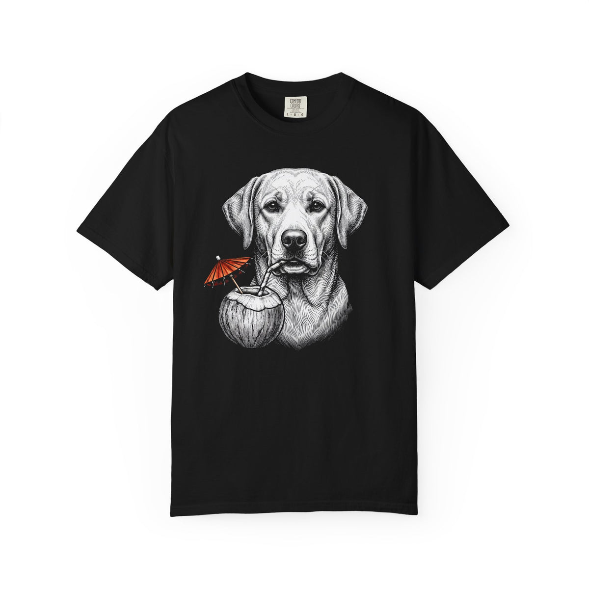 Island Time Labrador Retriever T-Shirt in Black from When Dogs Fly