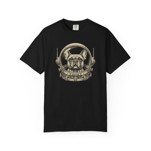Astronaut French Bulldog T-Shirt in Black from When Dogs Fly