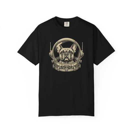 Astronaut French Bulldog T-Shirt in Black from When Dogs Fly