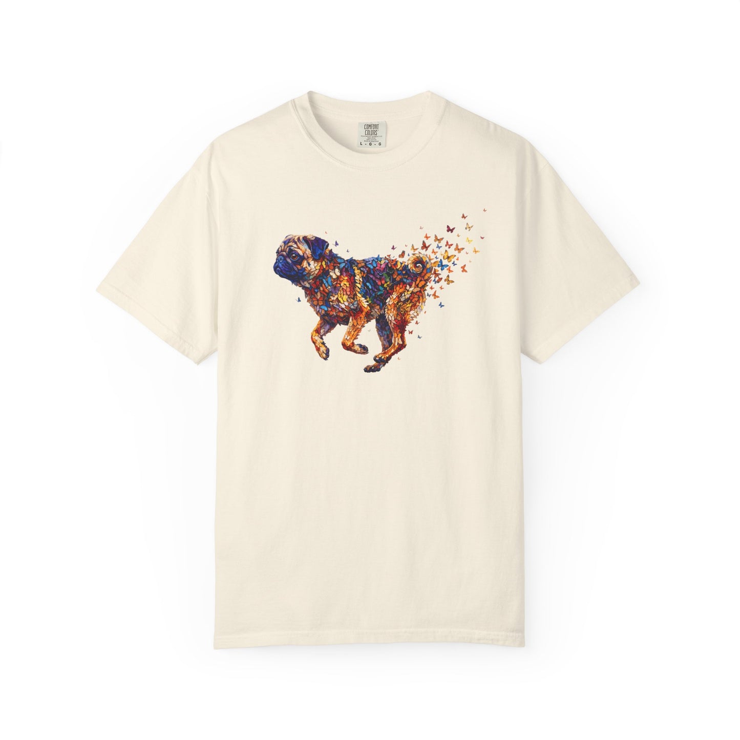 Wild & Free Pug T-Shirt in Ivory from When Dogs Fly