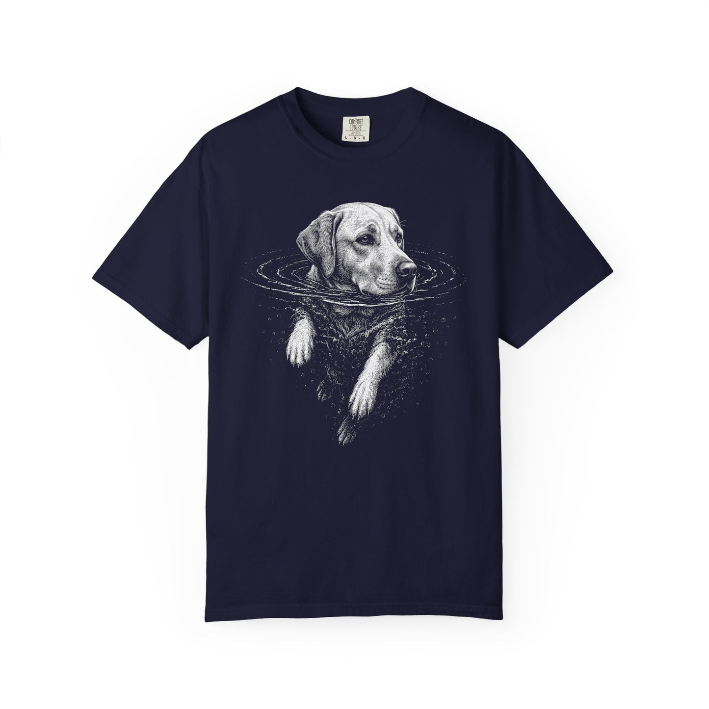 Labrador Retriever Dog Paddle T-Shirt in True Navy from When Dogs Fly
