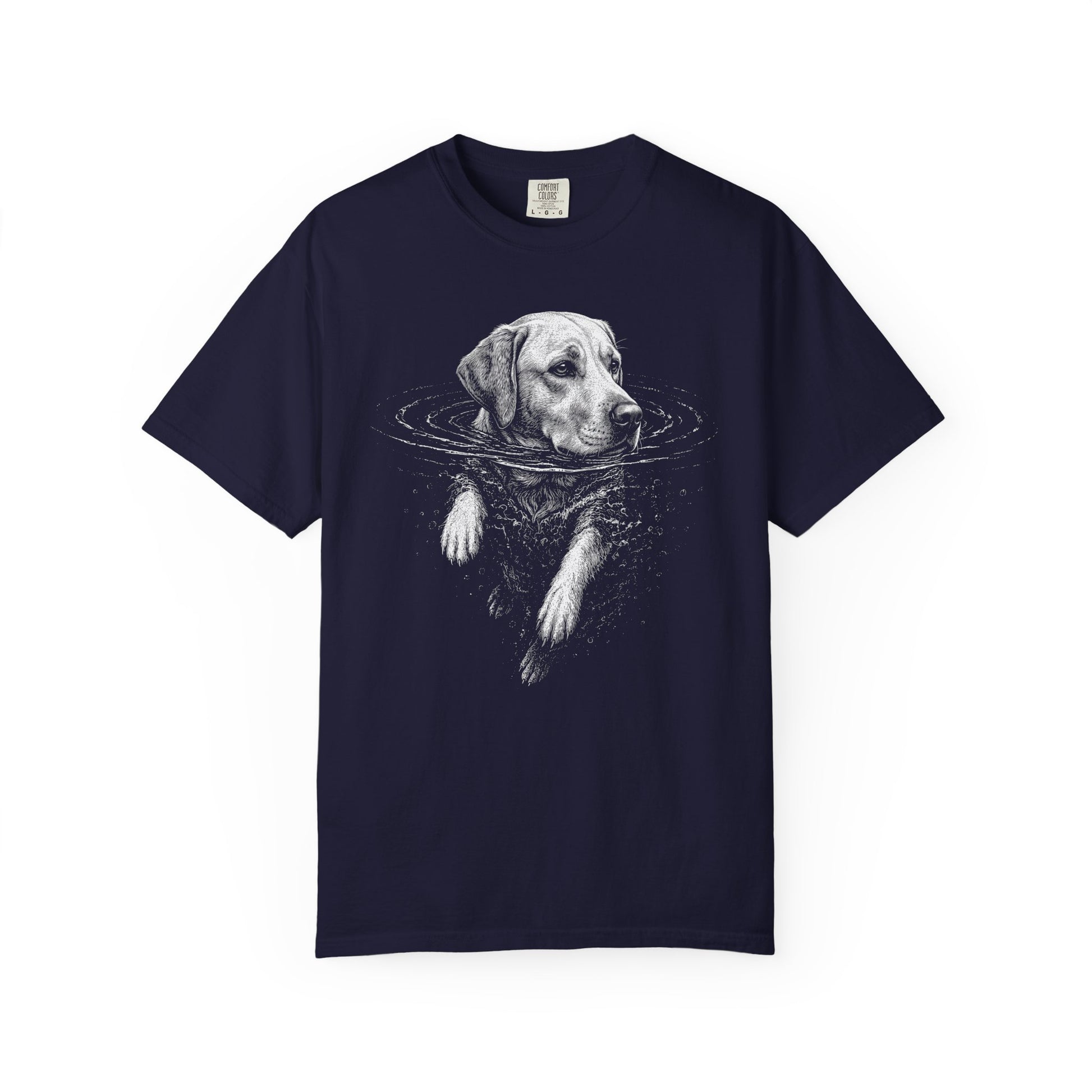 Labrador Retriever Dog Paddle T-Shirt in True Navy from When Dogs Fly