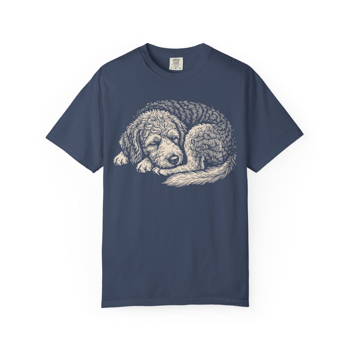 Cozy Nap Time Labradoodle T-Shirt in Midnight from When Dogs Fly