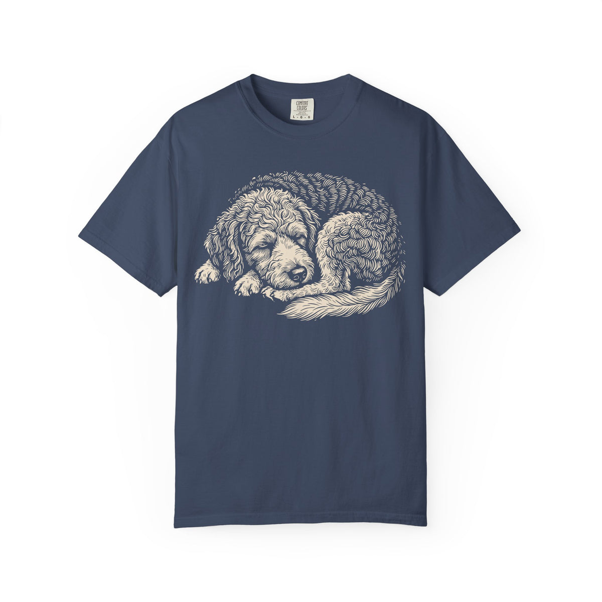 Cozy Nap Time Labradoodle T-Shirt in Midnight from When Dogs Fly