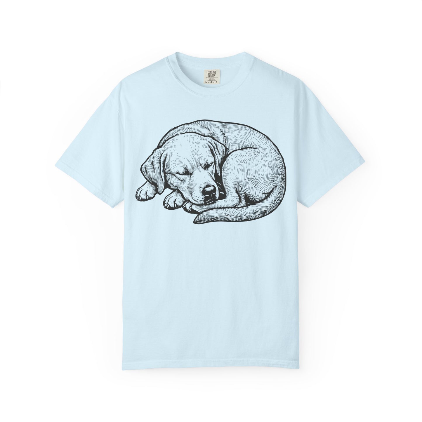 Cozy Nap Time Labrador Retriever T-Shirt in Chambray from When Dogs Fly