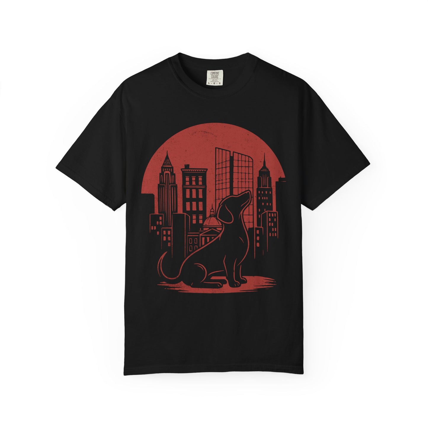 Big City Dachshund T-Shirt in Black from When Dogs Fly