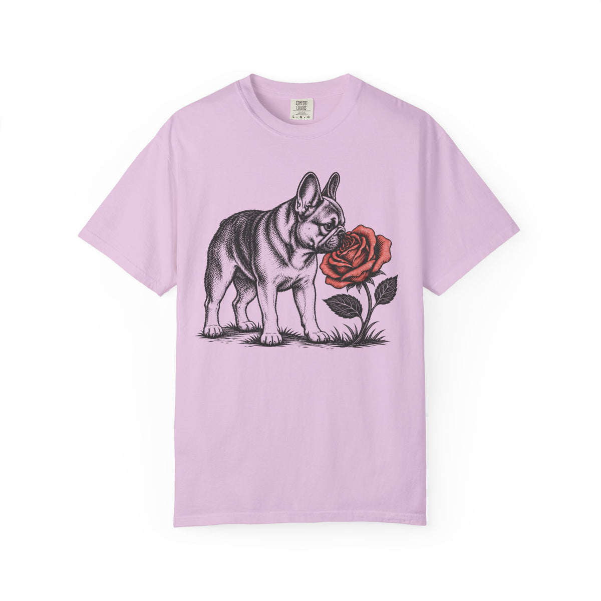 A Nose for Roses Frech Bulldog T-Shirt in Orchid from When Dogs Fly