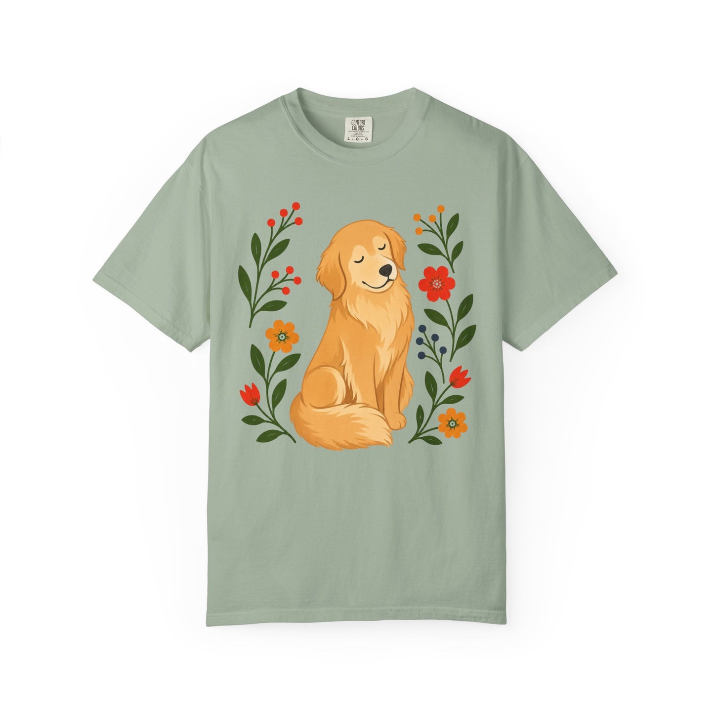 Wildflower Daydreaming Golden Retriever T-Shirt