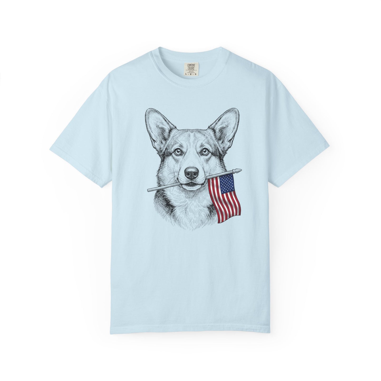 USA Flag Bearing Corgi T-Shirt
