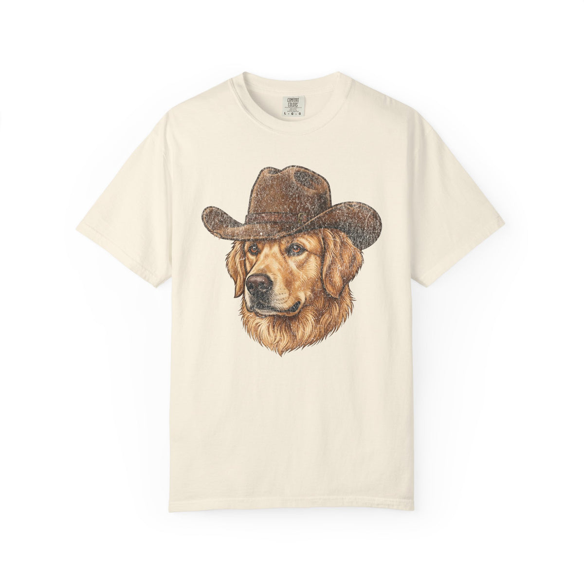 Howdy Golden Retriever T-Shirt in Ivory from When Dogs Fly