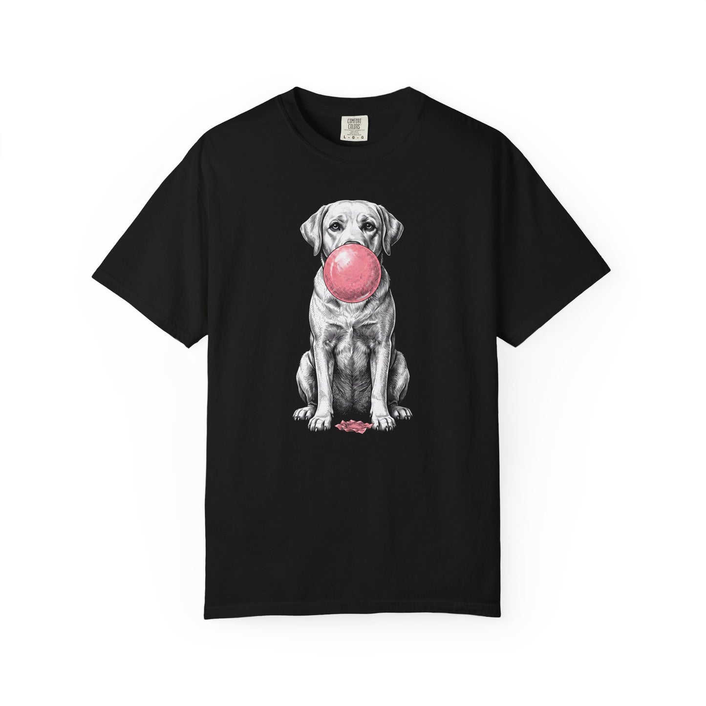 Bubblegum Labrador Retriever T-Shirt in Black from When Dogs Fly