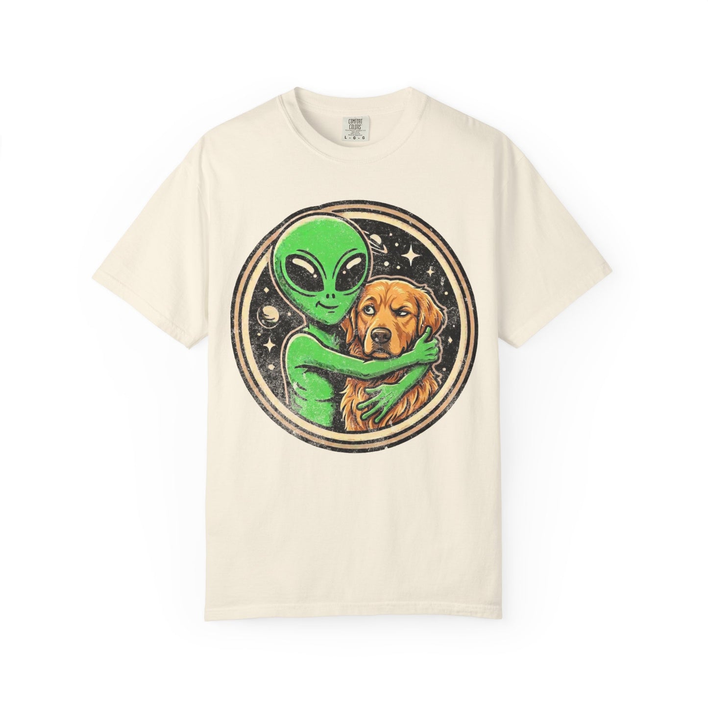 Every Alien Needs a Golden Retriever T-Shirt in Ivory from When Dogs Fly