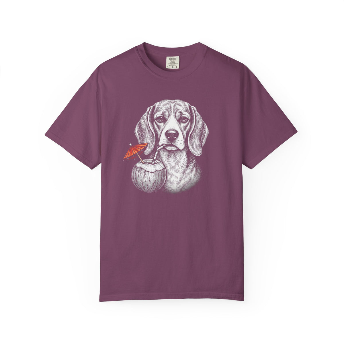 Island Time Beagle T-Shirt in Berry from When Dogs Fly