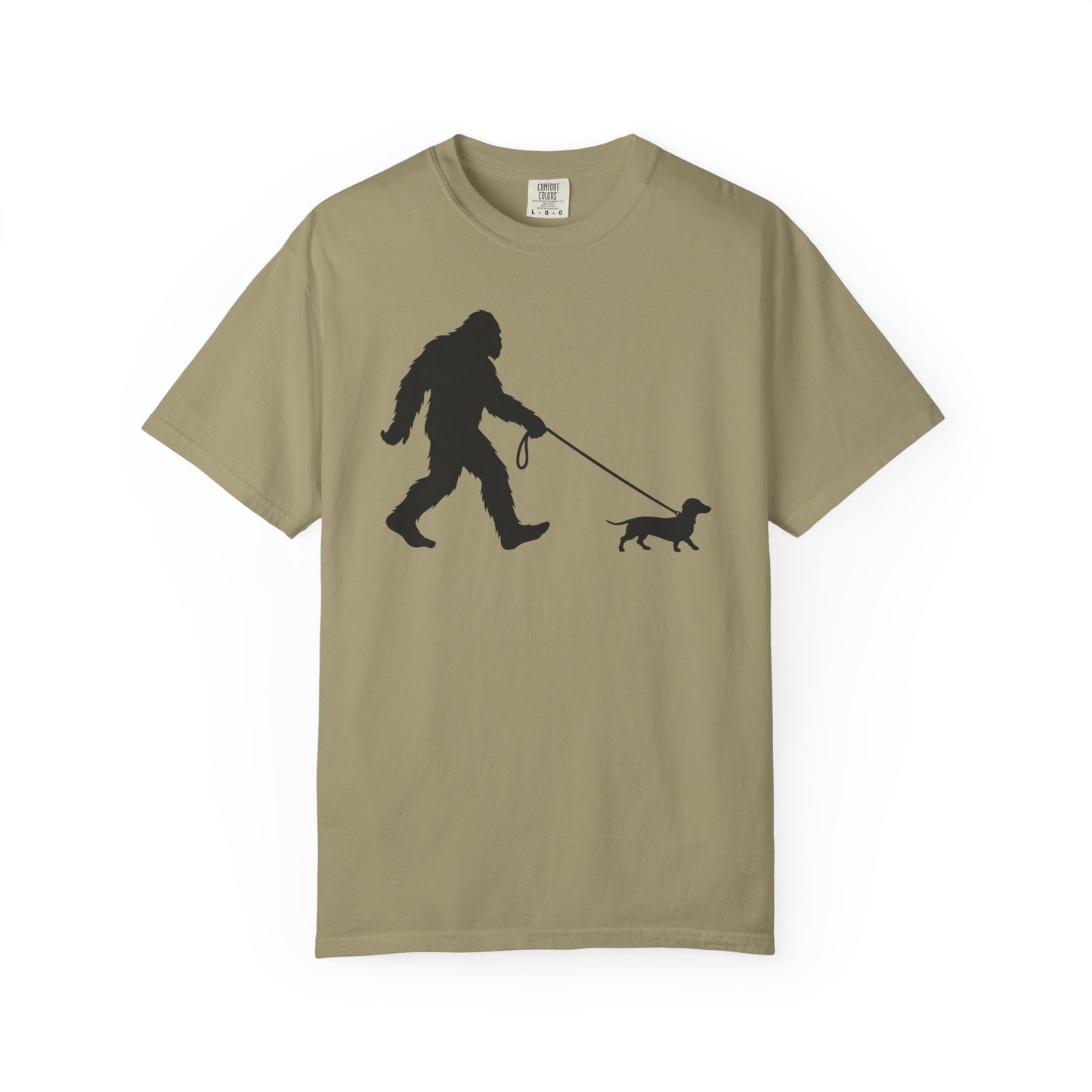 Bigfoot's Dachshund T-Shirt in Khaki from When Dogs Fly