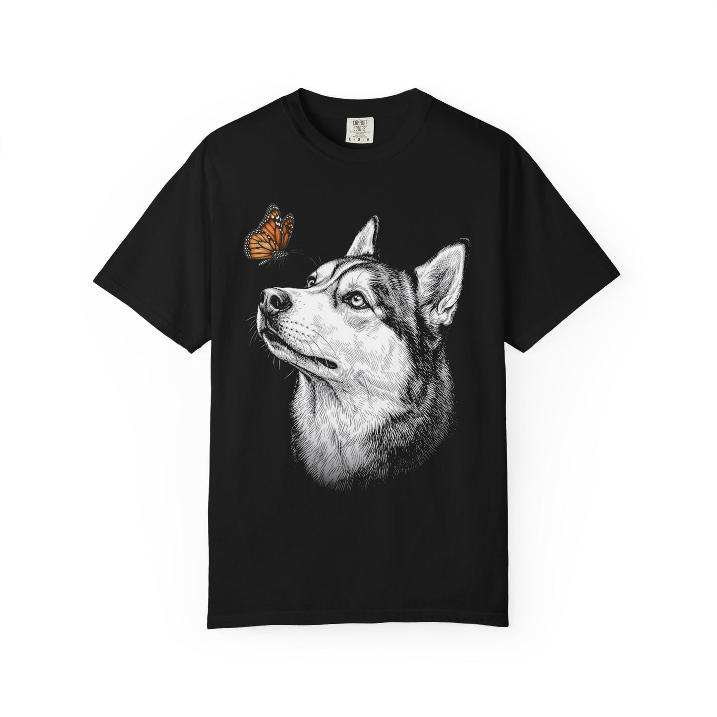 Hello Butterfly Siberian Husky T-Shirt