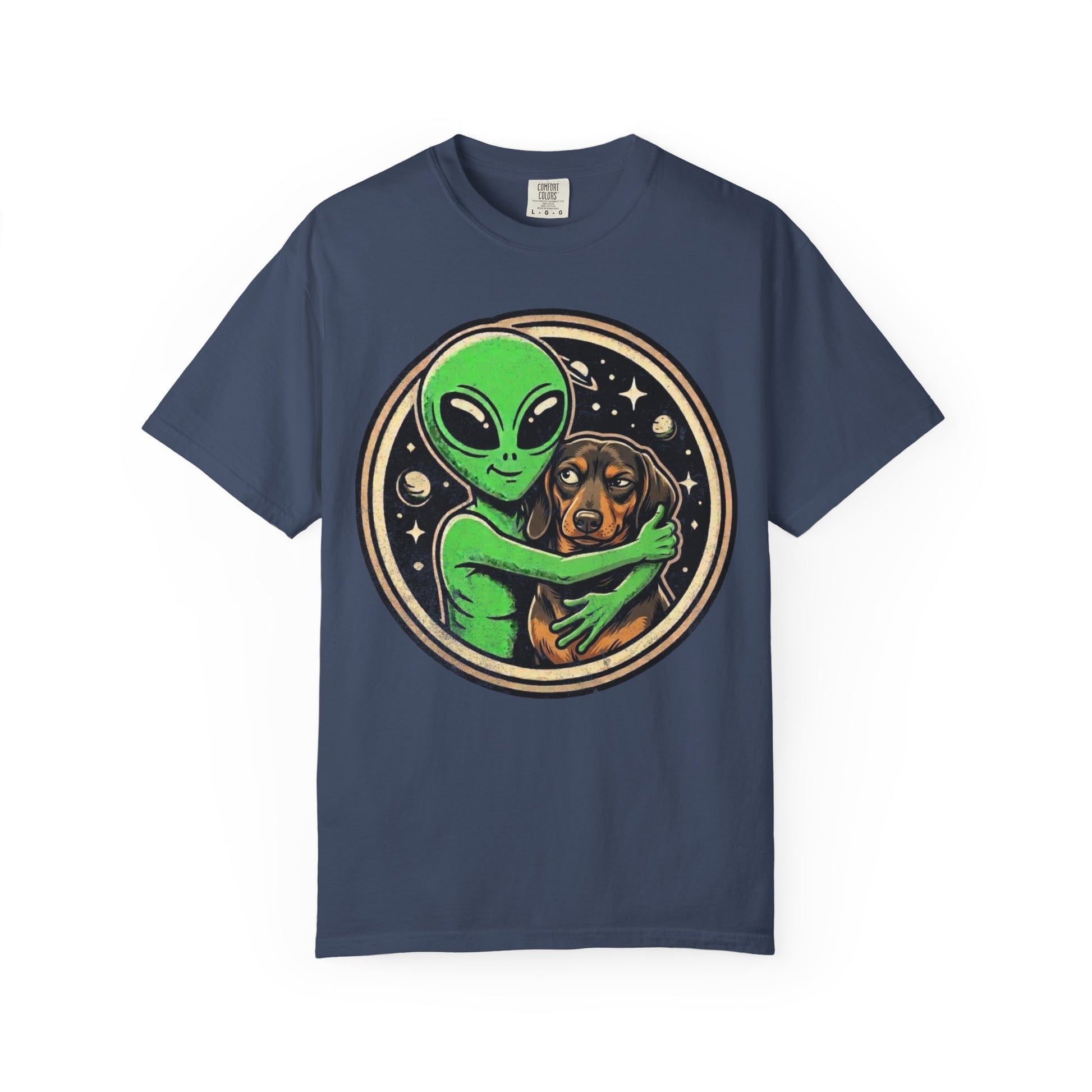 Every Alien Needs a Dachshund T-Shirt in Midnight from When Dogs Fly