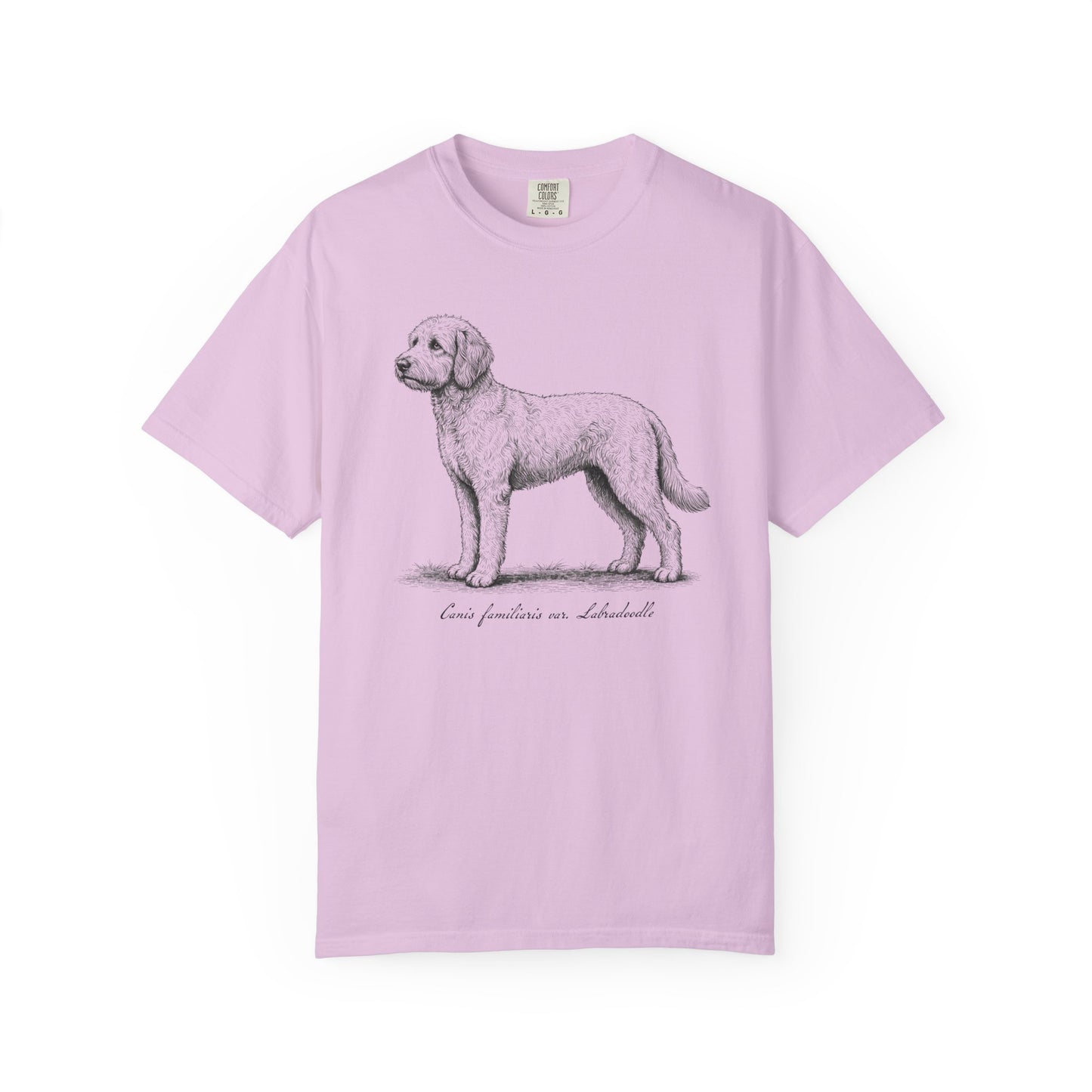Naturalist’s Notes Labradoodle T-Shirt in Orchid from When Dogs Fly