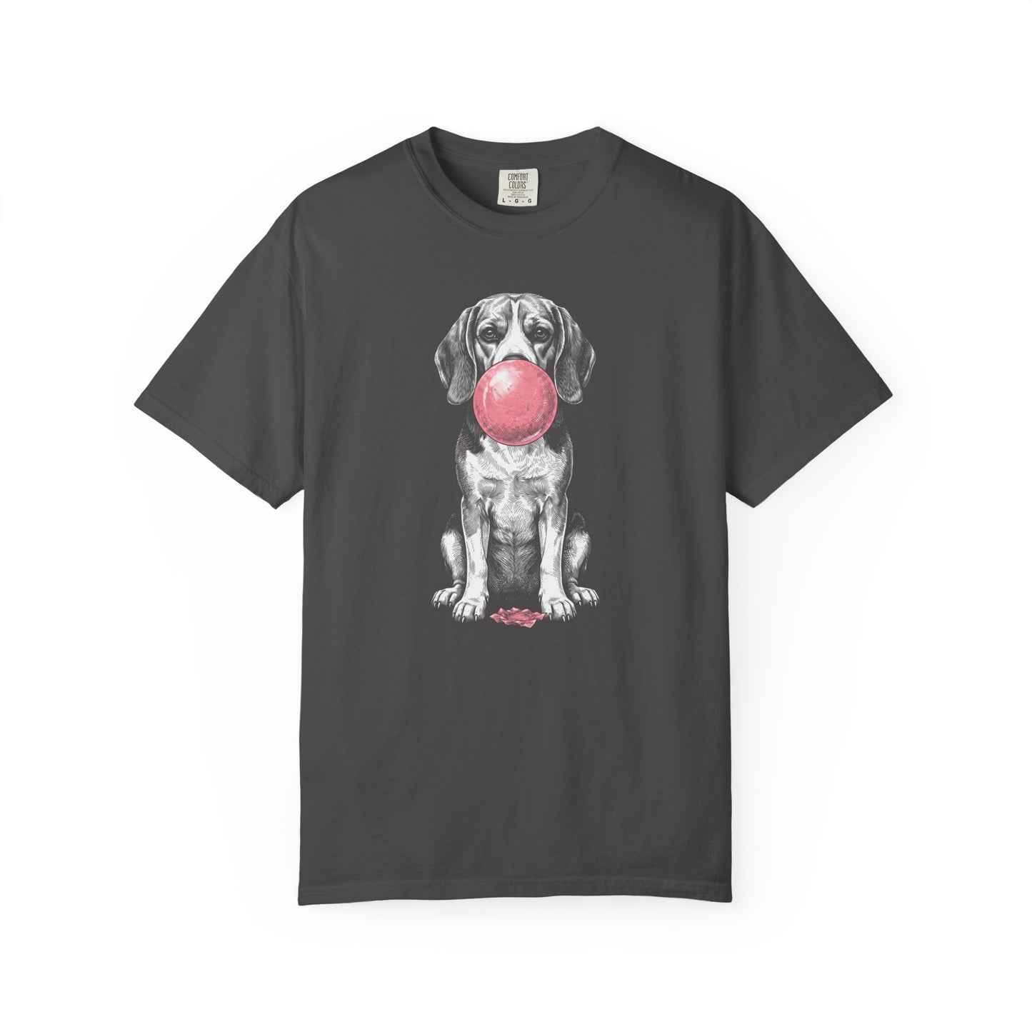 Bubblegum Beagle T-Shirt in Graphite from When Dogs Fly
