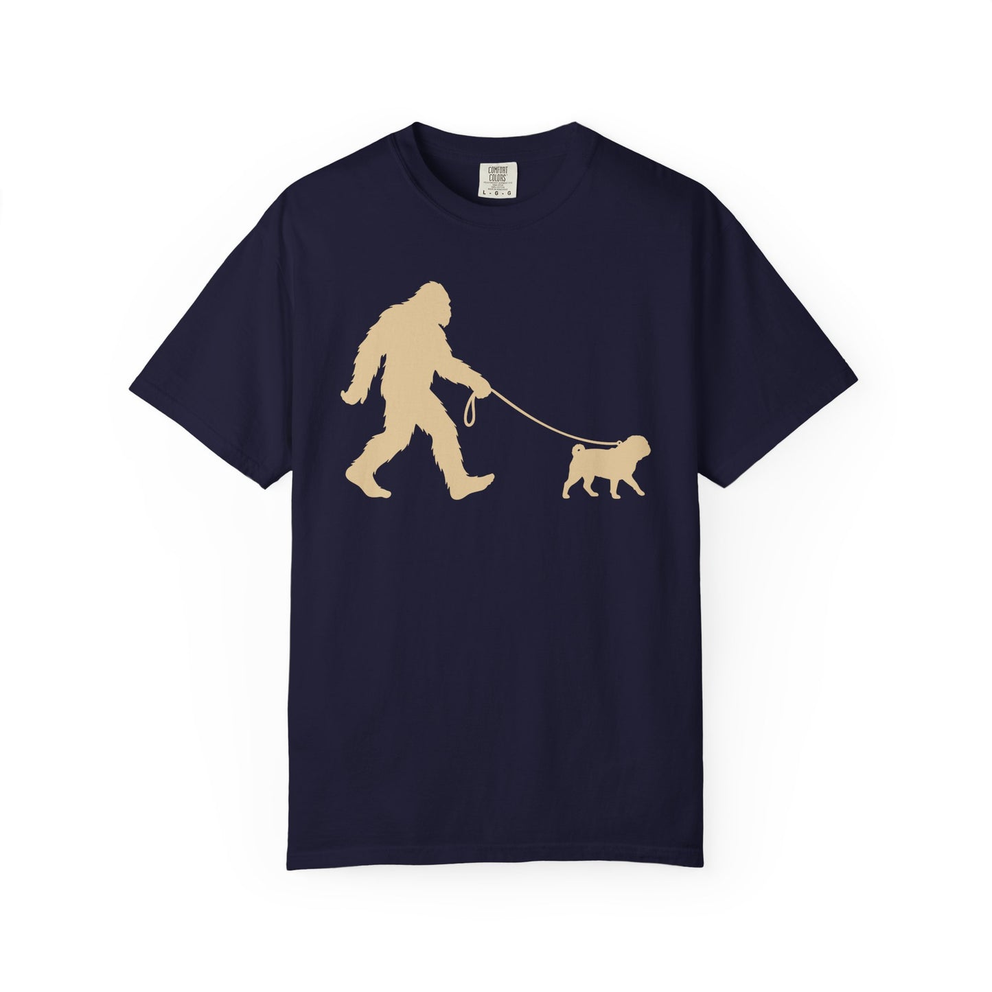 Bigfoot's Pug T-Shirt in True Navy from When Dogs Fly