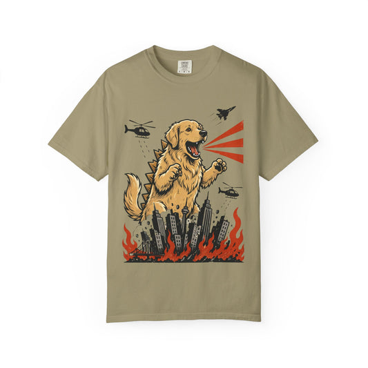 Unleashed Golden Retriever T-Shirt in Khaki from When Dogs Fly