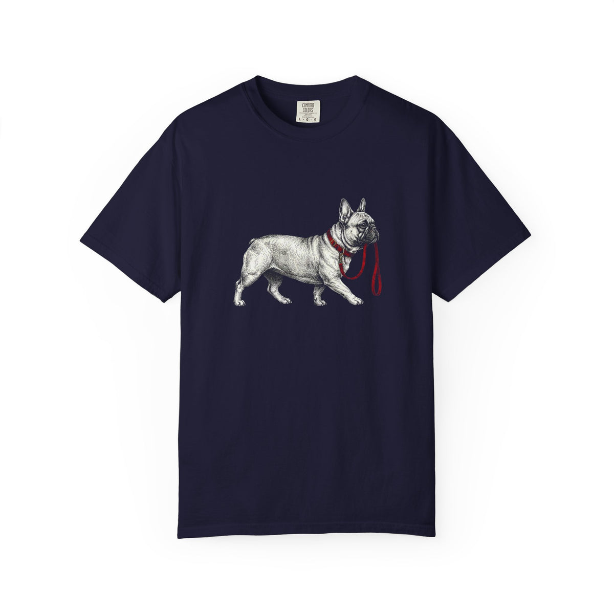 Never Walk Alone French Bulldog T-Shirt in True Navy from When Dogs Fly