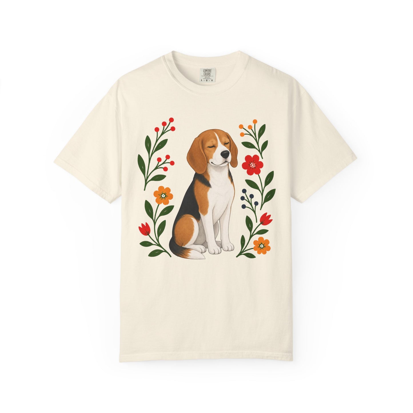 Wildflower Daydreaming Beagle T-Shirt in Ivory from When Dogs Fly