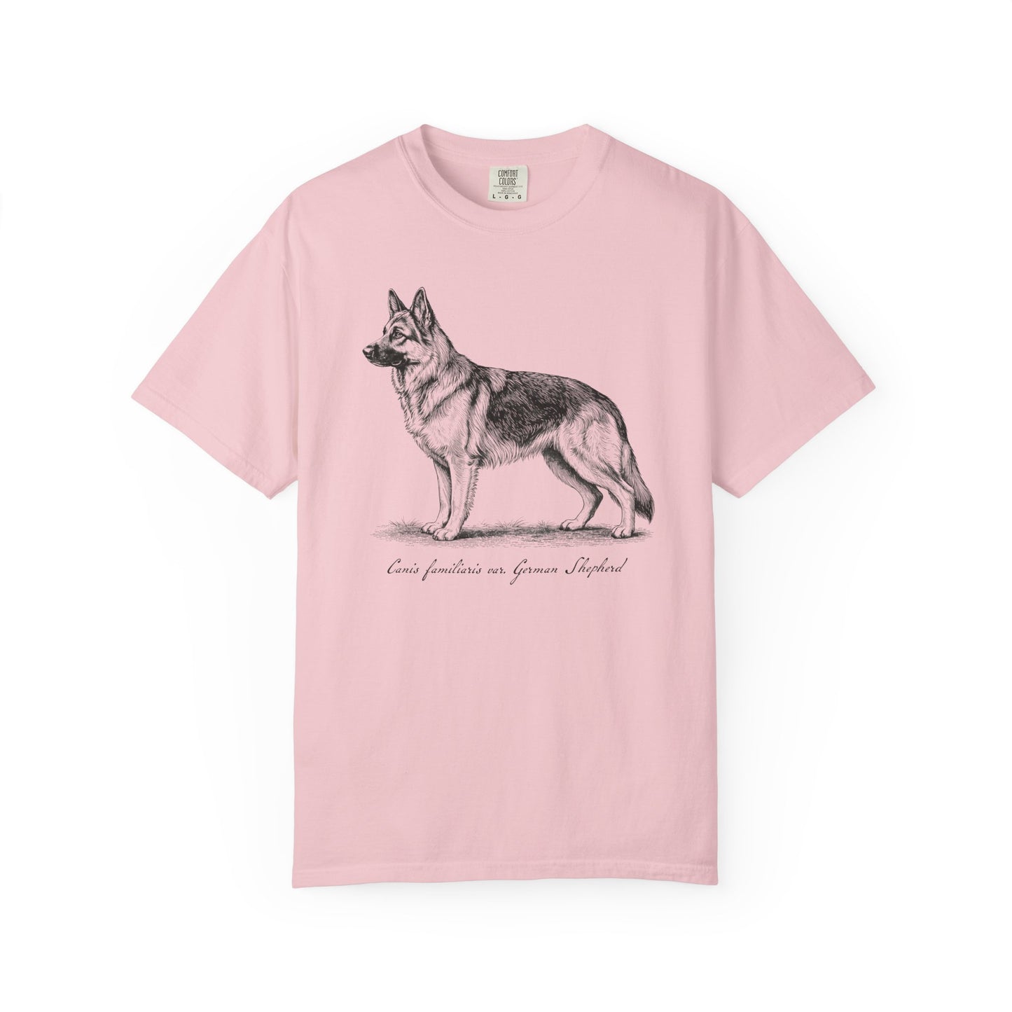 Naturalist’s Notes German Shepherd T-Shirt in Blossom from When Dogs Fly