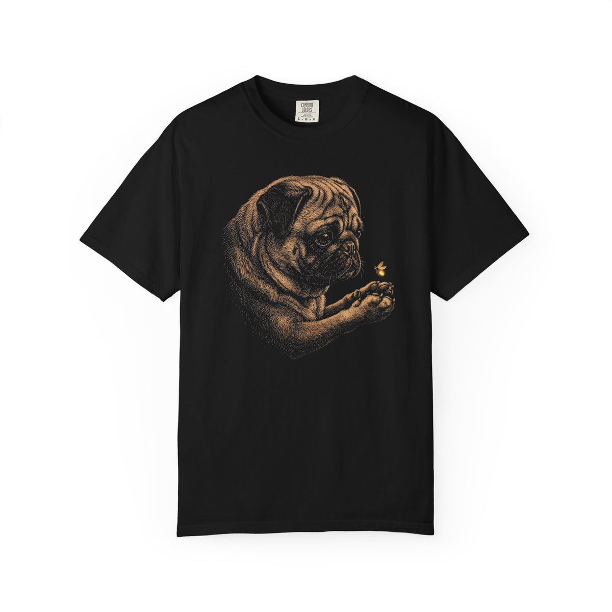 Hello Firefly Pug T-Shirt in Black from When Dogs Fly