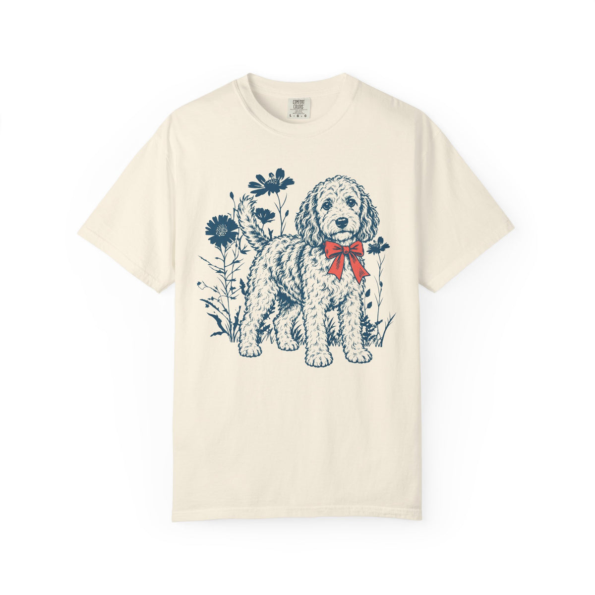 Dogs in Bloom Doodle T-Shirt in Ivory from When Dogs Fly
