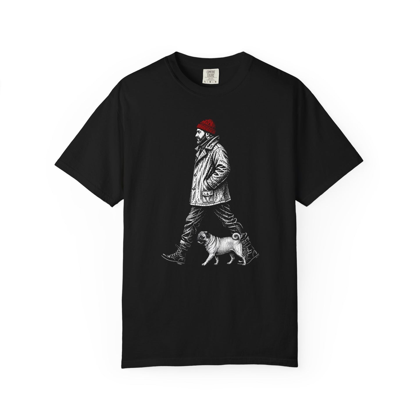 Good Company Vintage Pug T-Shirt in Black from When Dogs Fly
