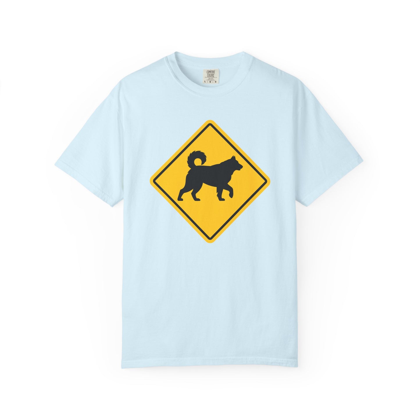 Siberian Husky Dog Crossing T-Shirt in Chambray from When Dogs Fly