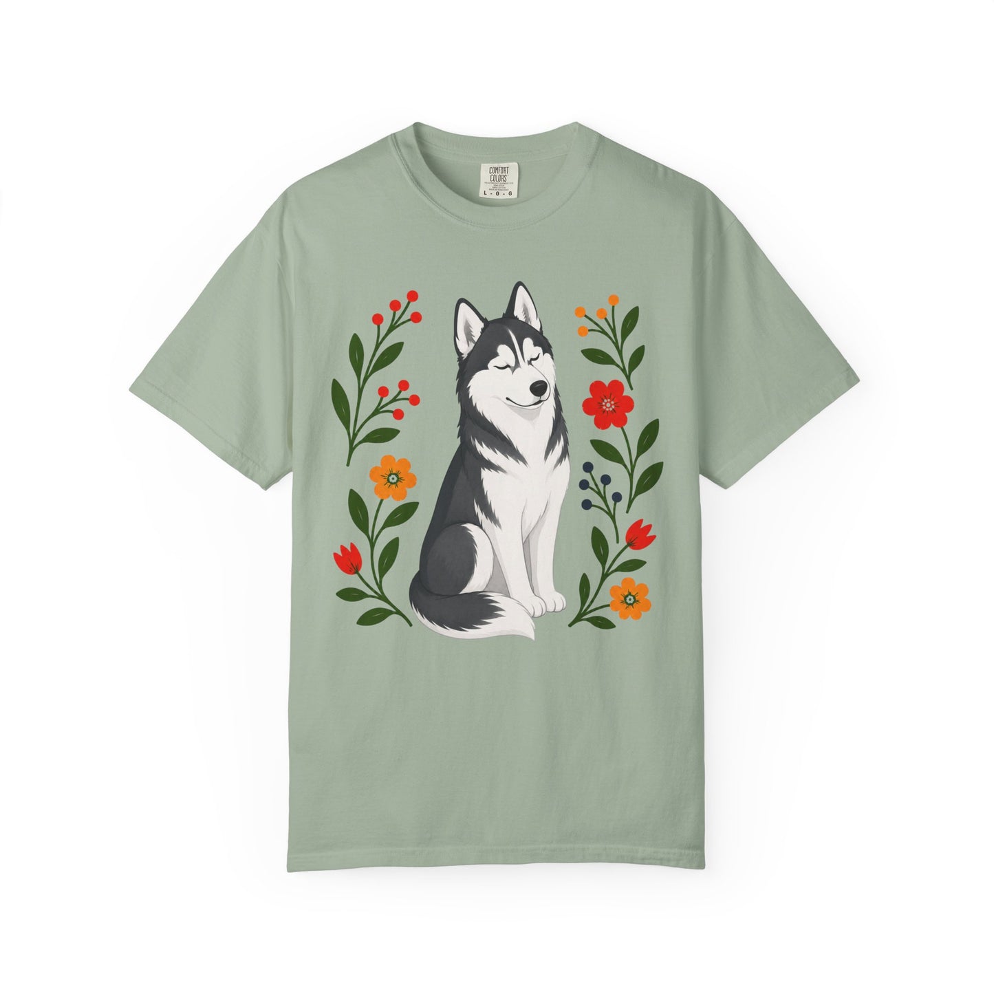 Wildflower Daydreaming Siberian Husky T-Shirt