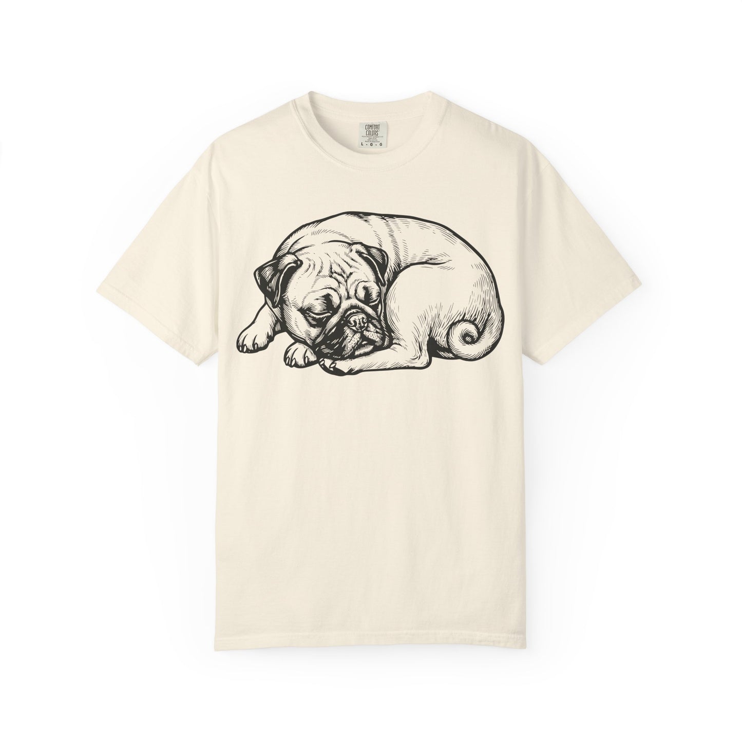 Cozy Nap Time Pug T-Shirt in Ivory from When Dogs Fly