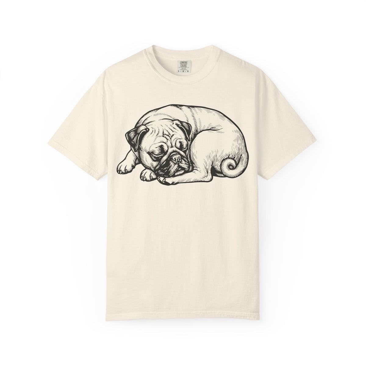 Cozy Nap Time Pug T-Shirt in Ivory from When Dogs Fly
