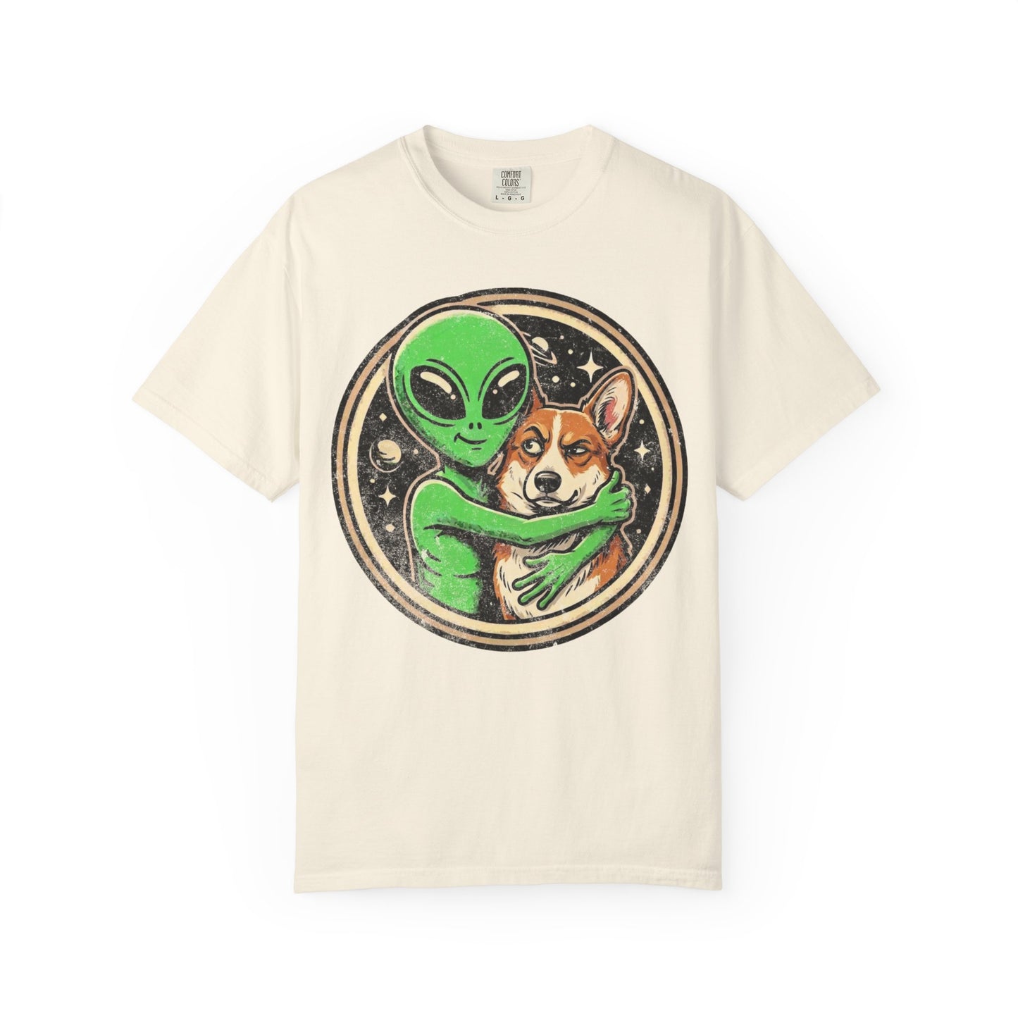 Every Alien Needs a Corgi T-Shirt in Ivory from When Dogs Fly