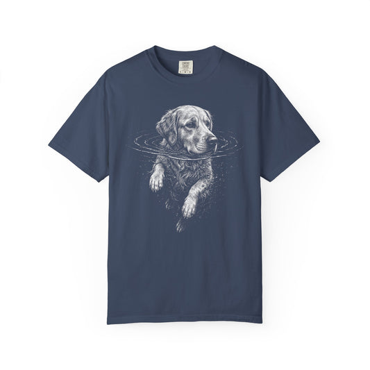 Golden Retriever Dog Paddle T-Shirt in Midnight from When Dogs Fly