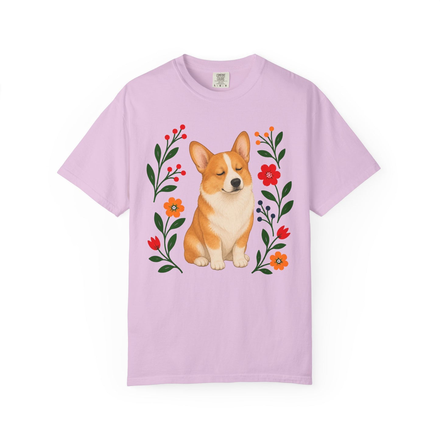Wildflower Daydreaming Corgi T-Shirt