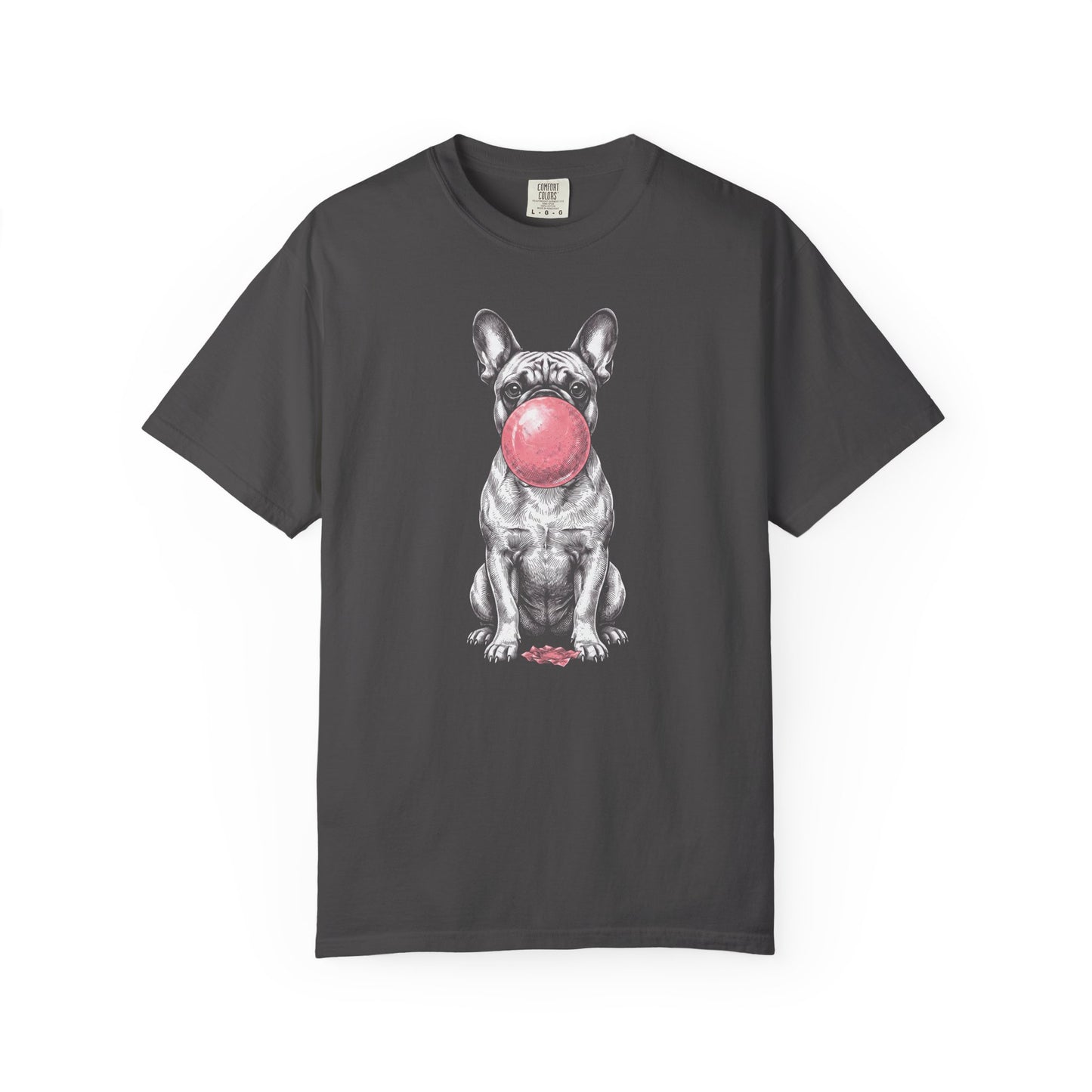 Bubblegum French Bulldog T-Shirt in Graphite from When Dogs Fly