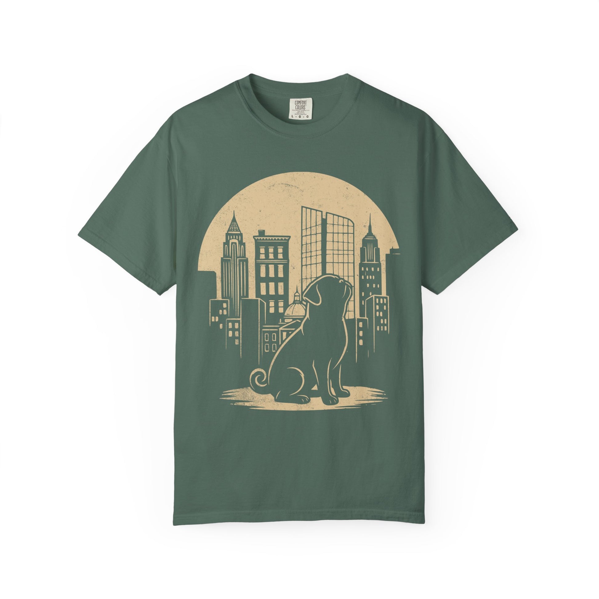 Big City Pug T-Shirt in Blue Spruce from When Dogs Fly