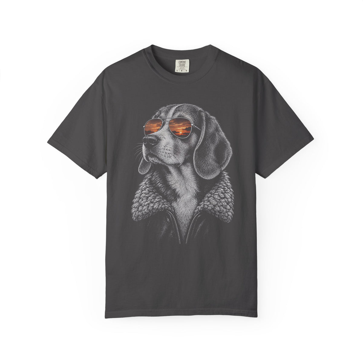 Sunset Aviator Beagle T-Shirt in Graphite from When Dogs Fly