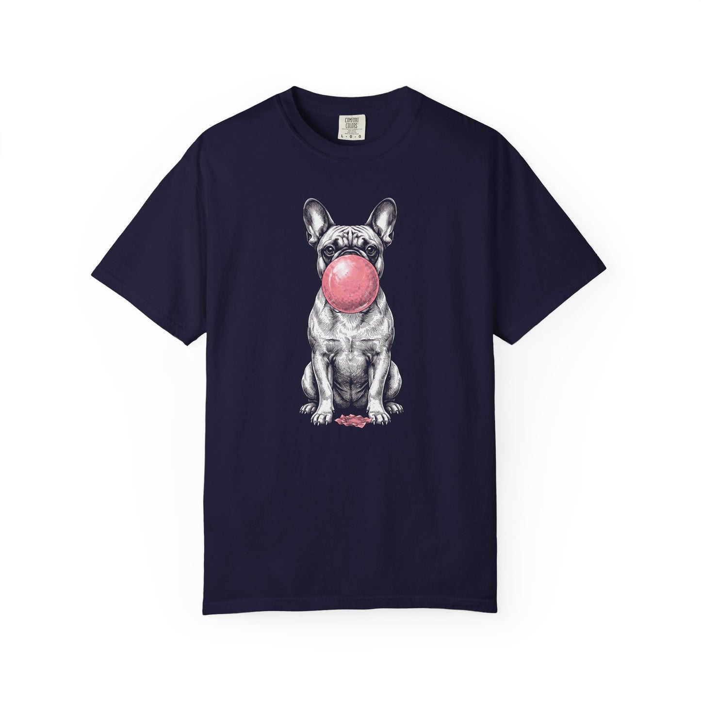Bubblegum French Bulldog T-Shirt in True Navy from When Dogs Fly