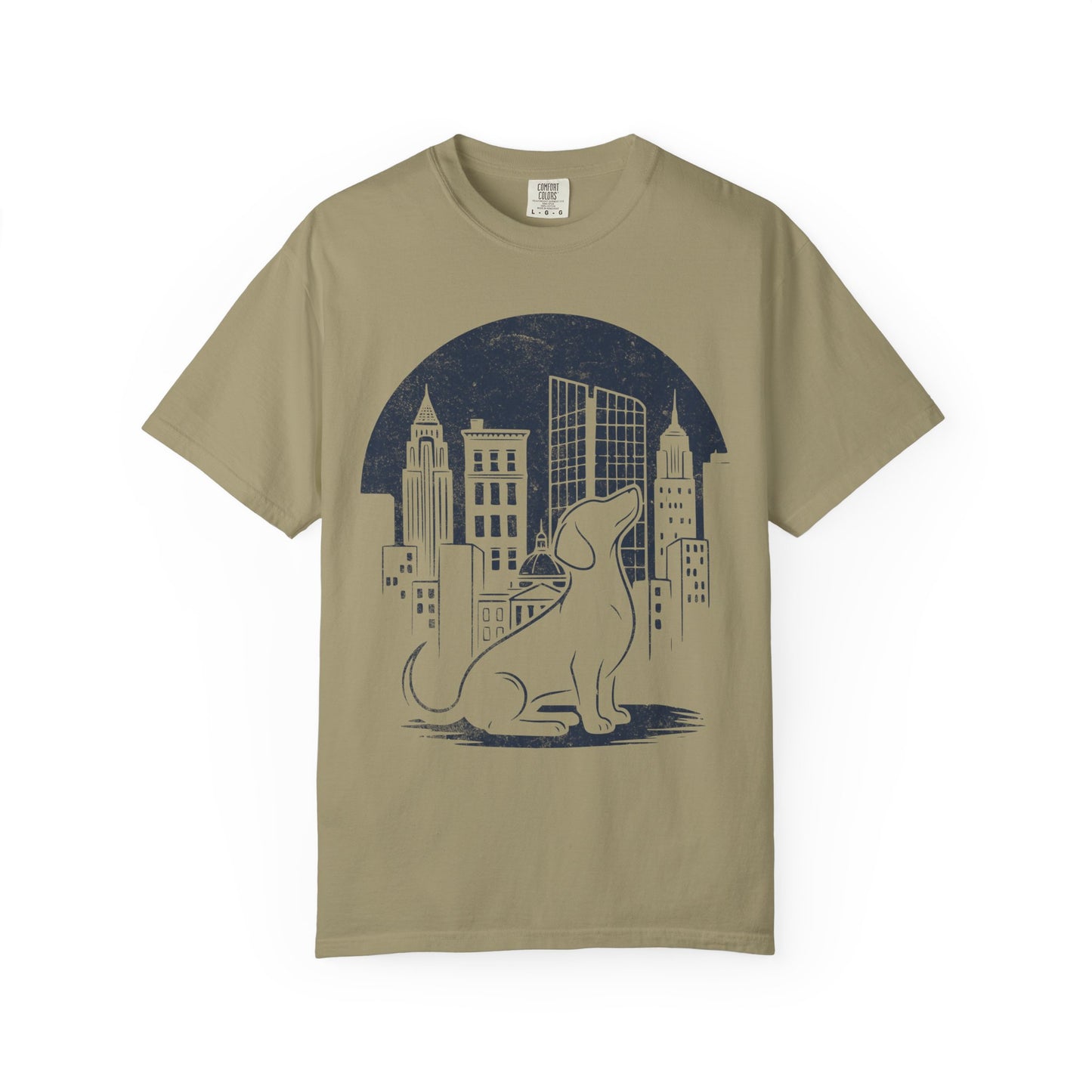 Big City Dachshund T-Shirt in Khaki from When Dogs Fly